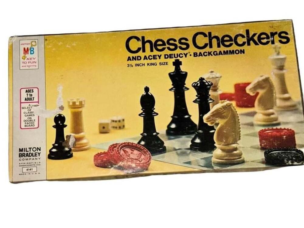 1970 Milton Bradley Chess Checkers And Acey Deucy Backgammon. BRAND NEW SEALED!!